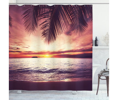Sunset Ocean Waves Shower Curtain