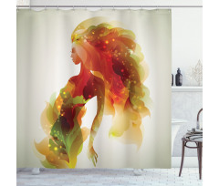Girl Abstract Lady Shower Curtain