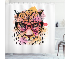 Modern Hipster Leopard Shower Curtain