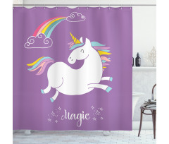 Purple Kids Rainbow Shower Curtain