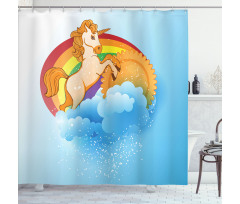 Cartoon Kids Rainbow Shower Curtain