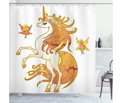 Unicorn and Fairy Art Shower Curtain