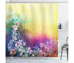 Spring Flowers Ivy Art Shower Curtain