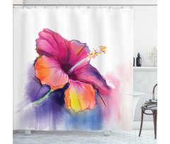 Hibiscus Flower Pastel Shower Curtain