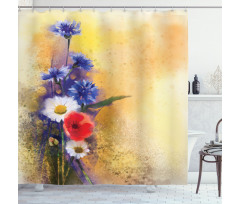 Poppy Chamomile Spring Shower Curtain