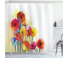 Gerbera Flower Romance Shower Curtain