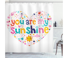 Words with Heart Shapes Shower Curtain