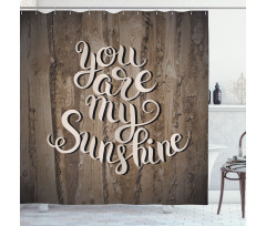 Romantic Words Wooden Shower Curtain