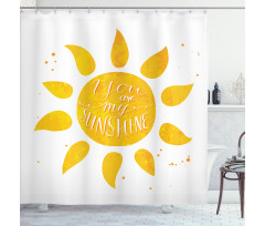 Sun Romance Words White Shower Curtain