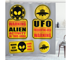 Warning Alien Danger Shower Curtain