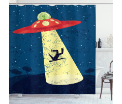 Alien Abduction Space Shower Curtain