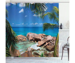 Palm Tree Coastline Shower Curtain