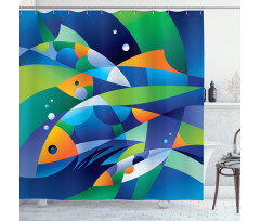 Fishes Underwater Shower Curtain
