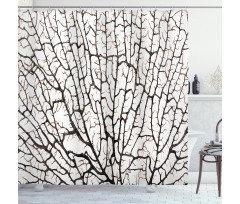 Cracked Branch Brown Shower Curtain