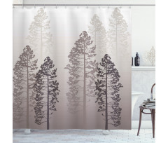 Wild Pine Forest Themed Shower Curtain