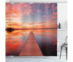 Pathway Sunset at Ocean Shower Curtain