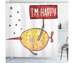 Humor Cartoon Fish Baby Shower Curtain