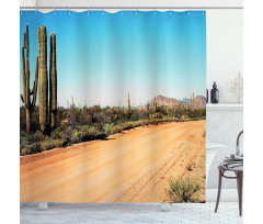 American Desert Cactus Shower Curtain