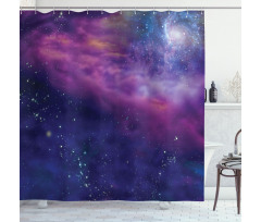 Galaxy Nebula Star Shower Curtain