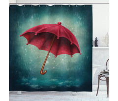 Retro Autumn Umbrella Shower Curtain