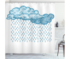 Rain Cloud Sketch Fall Shower Curtain