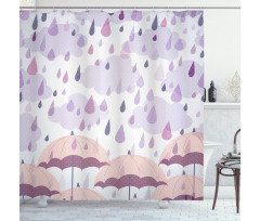 Pink Umbrellas Rain Shower Curtain