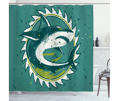 Shark Hunter Marine Art Shower Curtain