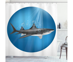Shark Underwater Hunter Shower Curtain