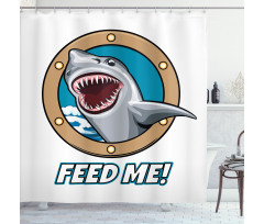 Feed Me Words Shark Shower Curtain