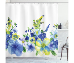 Watercolor Flower Shower Curtain