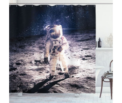 Moon Surface Journey Shower Curtain