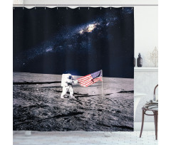 Milky Way American Flag Shower Curtain