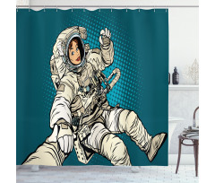 Astronaut Love in Space Shower Curtain