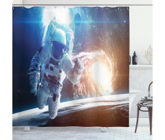 Galaxy Cosmonaut Space Shower Curtain