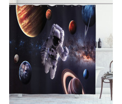Planets Galaxies Shower Curtain