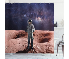 Spacewalk on Mars Outer Shower Curtain