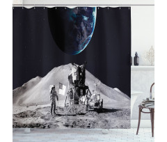 Moon Outer Space Shower Curtain