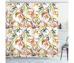 Folk Bamboos Shower Curtain