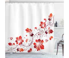 Floral Petal Ornaments Shower Curtain