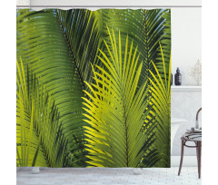 Tropical Foliage Leaf Shower Curtain