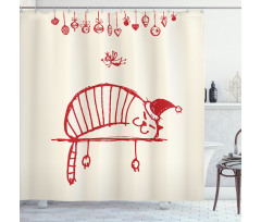 Sleeping Cat Fairy Shower Curtain