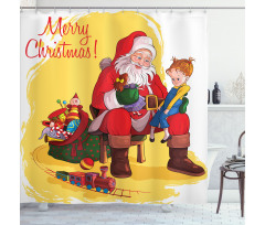 Kid and Santa Gifts Shower Curtain
