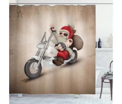 Cool Santa on Bike Shower Curtain