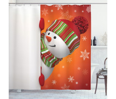Funny Snowman Santa Shower Curtain