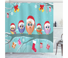 Owl Family Tree Shower Curtain
