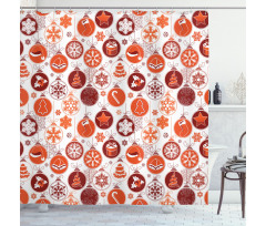 Vintage Xmas Scene Shower Curtain