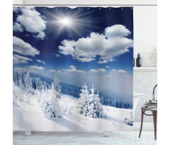 Snow Covered Trees Shower Curtain