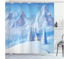 Little House Mountains Shower Curtain