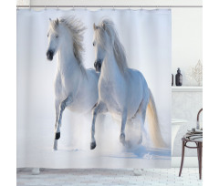 Wintertime Horse Animal Shower Curtain