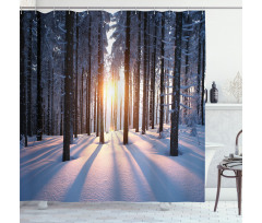 Sunset at Wintertime Shower Curtain